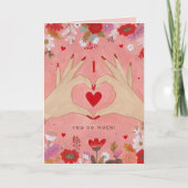 Pretty Hands in Love Signe Valentine Carte de voeu (Devant)