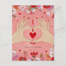 Pretty Hands in Love Signe Valentine Carte de voeu