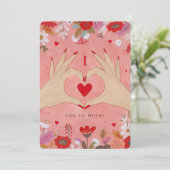 Pretty Hands in Love Signe Valentine Carte de voeu (Debout devant)