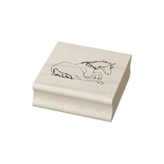 Pretty HORSE Lying Down, Line Drawing Rubberstempel (Stempel)