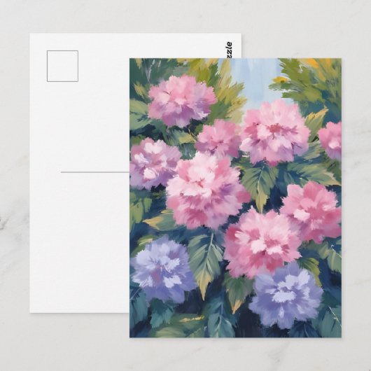 Pretty Hydrangea Blooms | Floral Watercolor Briefkaart (Voorkant / Achterkant)
