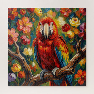 Pretty Impasto Ara Papegaai   Blanco Legpuzzel