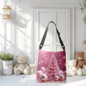 Pretty in Pink Kerstontwerp Boodschappentas Crossbody Tas