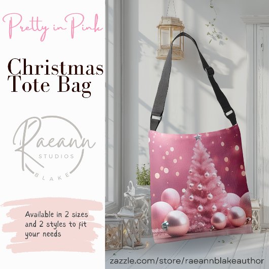Pretty in Pink Kerstontwerp Boodschappentas Crossbody Tas