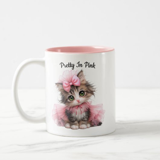 Pretty in Pink – Kitten Mug (Gauche)