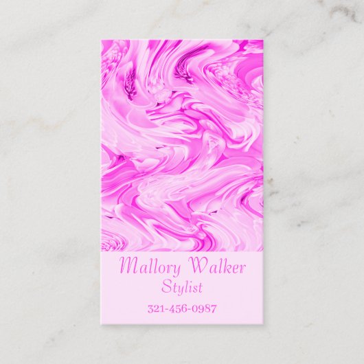 Pretty In Pink Roze Blos Blush Roze Visitekaartje (Voorkant)