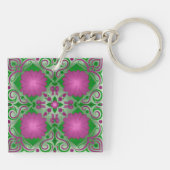 Pretty In Purple Floral Sleutelhanger (Achterkant)