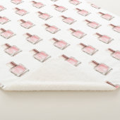 Pretty in White Pink Nail Polish Bridal Shower Sherpa Deken (3/4)