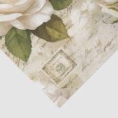 Pretty Ivory Roses with Simulated Text and Stamps Tissuepapier (Detail)