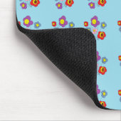 Pretty Ladybug and Flowers Light Blue Pattern Muismat (Hoek)
