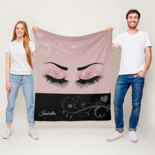 Pretty Lashes - Blush Fleece Deken