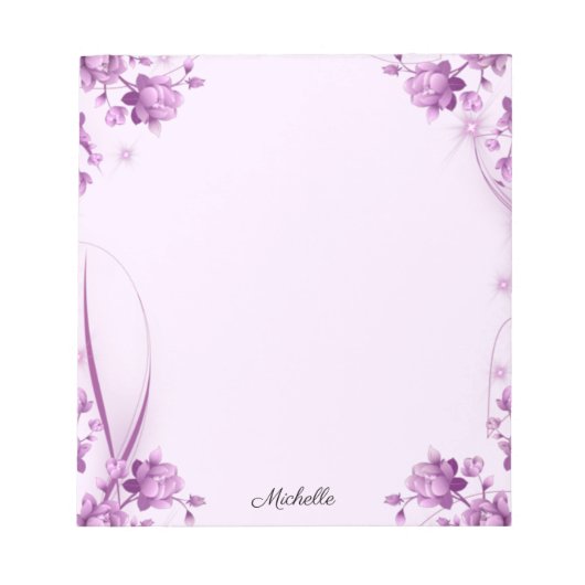 Pretty Lavender Flowers Bloc-notes VOTRE TEXTE (Devant)