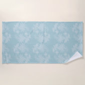 Pretty Light Blue White Floral Faux Lace   Strandlaken (Voorkant)