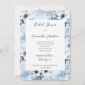 Pretty Light Blue White Flowers Bridal Shower Kaart (Voorkant)