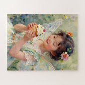 Pretty Little Fairy Girl holding a Cupcake Legpuzzel (Horizontaal)