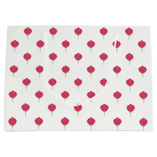 Pretty lush pink tulips pattern groot cadeauzakje (Voorkant)