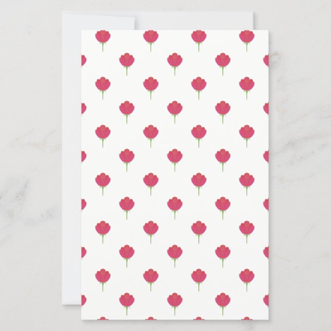 Pretty lush pink tulips pattern Paper sheet (Voorkant)