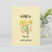 Pretty MARCH Mois de naissance DAFFODIL Carte d'an (Debout devant)