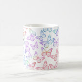 Pretty meisjesachtig pastel vlinderpatroon irisere koffiemok (Center)