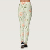 Pretty Mint Peach Floral Leggings (Achterkant)