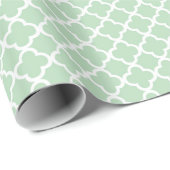 Pretty Mint Witte Chic Quatrefoil Cadeaupapier (Rol Hoek)