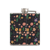 Pretty Modern Dark Floral Pattern Monogram Heupfles (Achterkant)