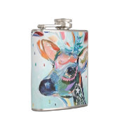 Pretty Modern Deer Art Flower Antlers Heupfles (Rechts)