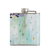 Pretty Modern Deer Art Flower Antlers Heupfles (Achterkant)