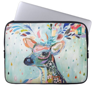 Pretty moderne herten kunst bloem geweien laptop sleeve