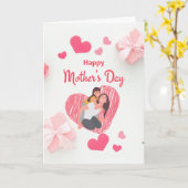 Pretty mother's Day card with hearts Kaart (Gele Bloem)