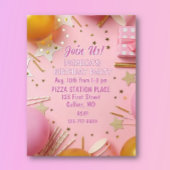 Pretty n Pink! Custom Birthday Party Invitation Kaart