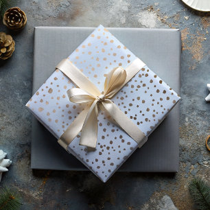 Pretty Nepgoud & Blauwe Stippenpatroon  Inpakpapier Vel