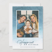 Pretty Ombre Watercolor Carte photo Hanoukka (Devant)