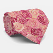 Pretty Painted Roses Print - Neck Tie Stropdas (Opgerold)