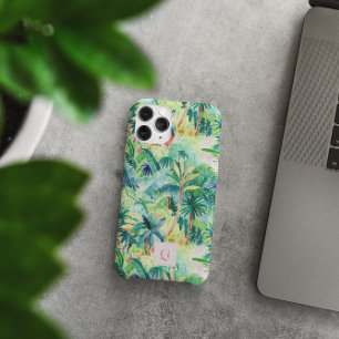 Pretty Palms Greenery Initiële Monogram iPhone 16 Pro Max Hoesje