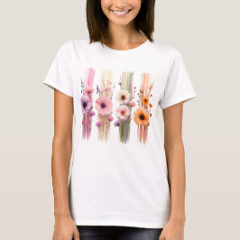 PRETTY PASTEL COLORED POPPY FLOWERS T-SHIRT