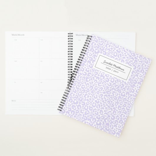 Pretty Pastel Leopard Motif Nom d'impression Purpl (Devant avec enveloppe)