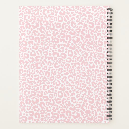 Pretty Pastel Leopard Motif Nom d'impression rose (Dos)