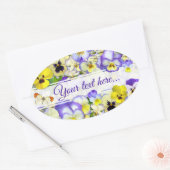 Pretty Pastel Pansies Your Text Ovale Sticker (Envelop)