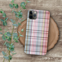 Pretty Pastel Pink Blue Retro Tartan Plaid Pattern