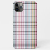 Pretty Pastel Pink Blue Retro Tartan Plaid Pattern Case-Mate iPhone Case (Achterkant)