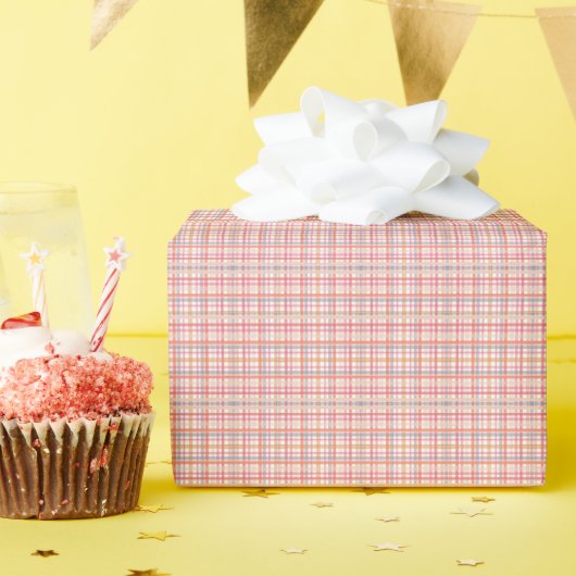 Pretty Pastel Plaid Cadeaupapier (Verjaardagsfeest)