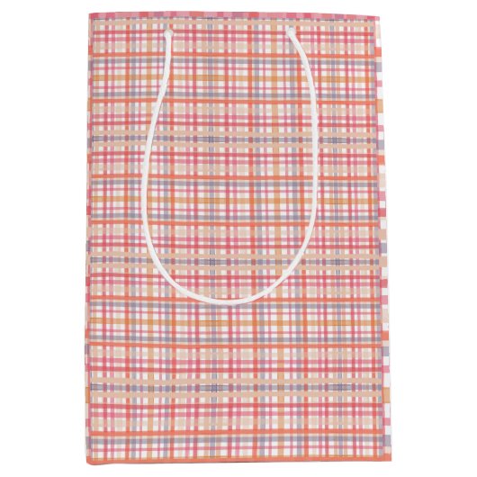 Pretty Pastel Plaid Medium Cadeauzakje (Voorkant)