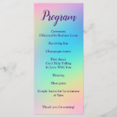 Pretty Pastel Rainbow Gradient Wedding Program Programma (Voorkant)