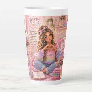 Pretty Pastel Roze Regenboog Christelijke Meisjes Latte Mok