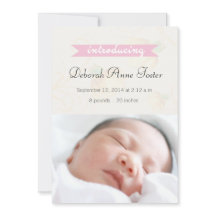 Pretty Pastels - Carte Faire-part de naissance
