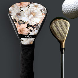 Pretty Peach and White Peony Personalized Golfheadcover