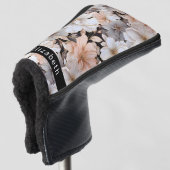 Pretty Peach and White Peony Personalized Golfheadcover (3/4 voorkant)
