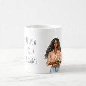 Pretty Peach Floral Dreams Black Lady Koffiemok (Center)