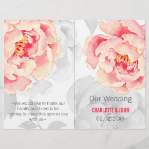 Pretty Peonies Moderne Floral programme de mariage